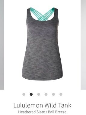 lululemon athletica Wild Tank in Heathered Slate with Bali Breeze Straps